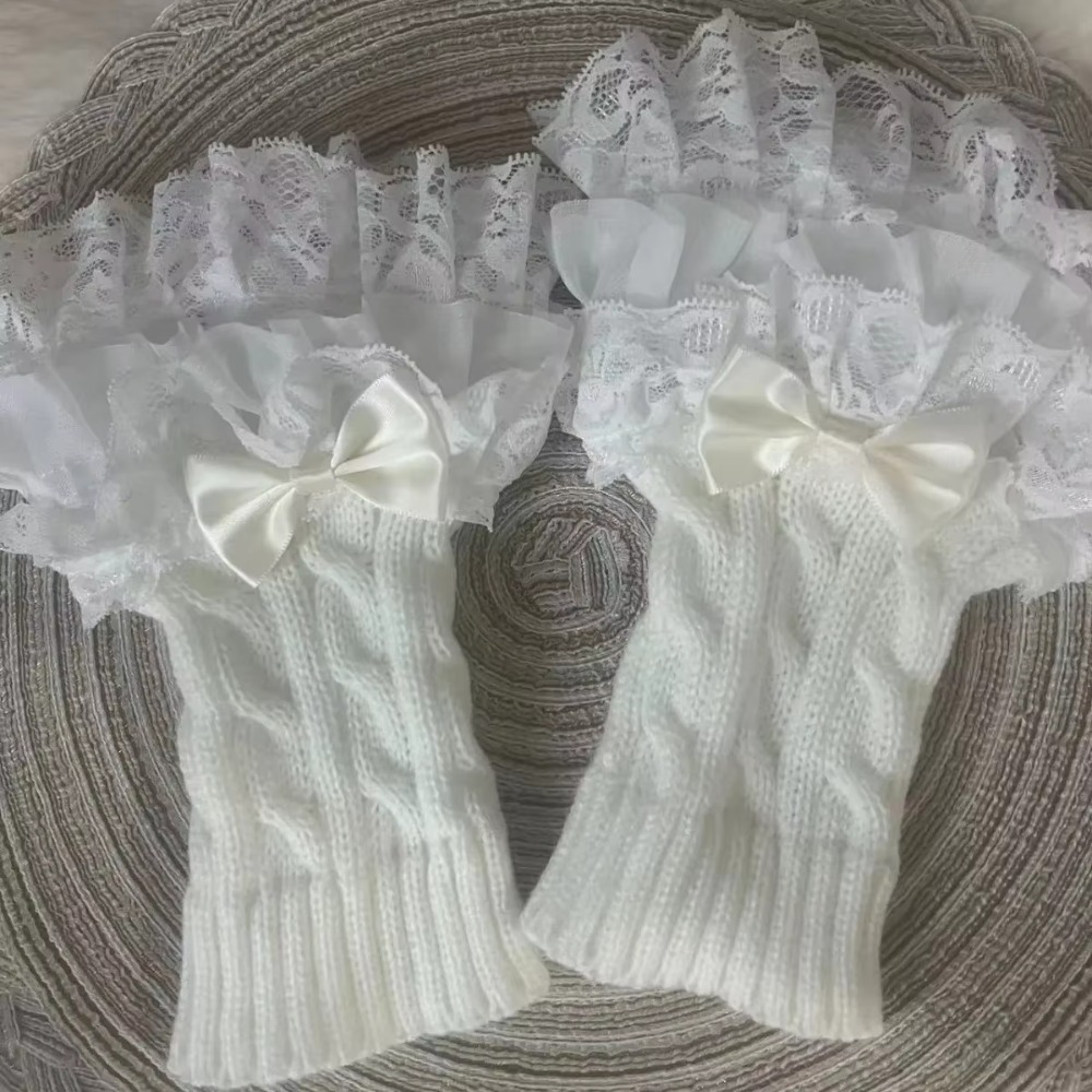 Fingerless Glove Knit - 1 paire de manchettes en dentelle