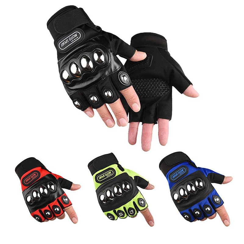 Gants de moto demi-doigts avec - Motorcycle Glove Knuckle avis et prix