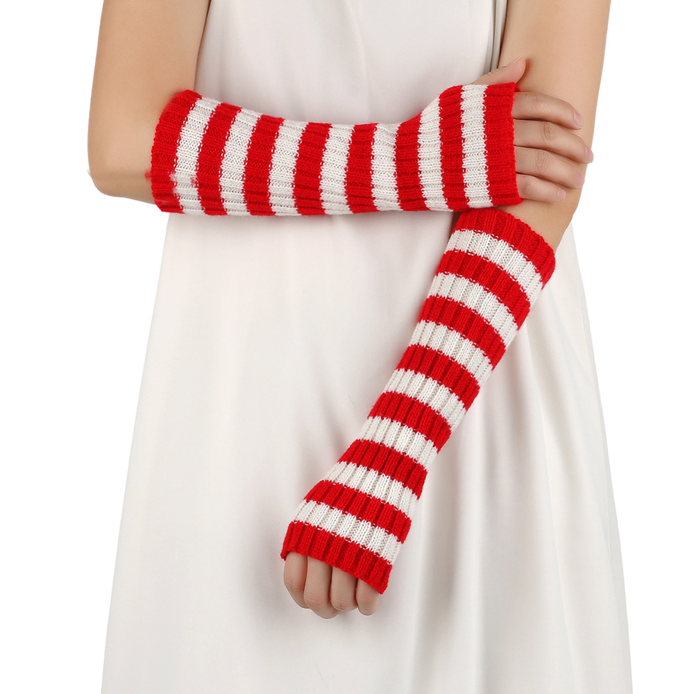 Manchons sans doigts rayés Y2K - Fingerless Glove Knit avis et prix